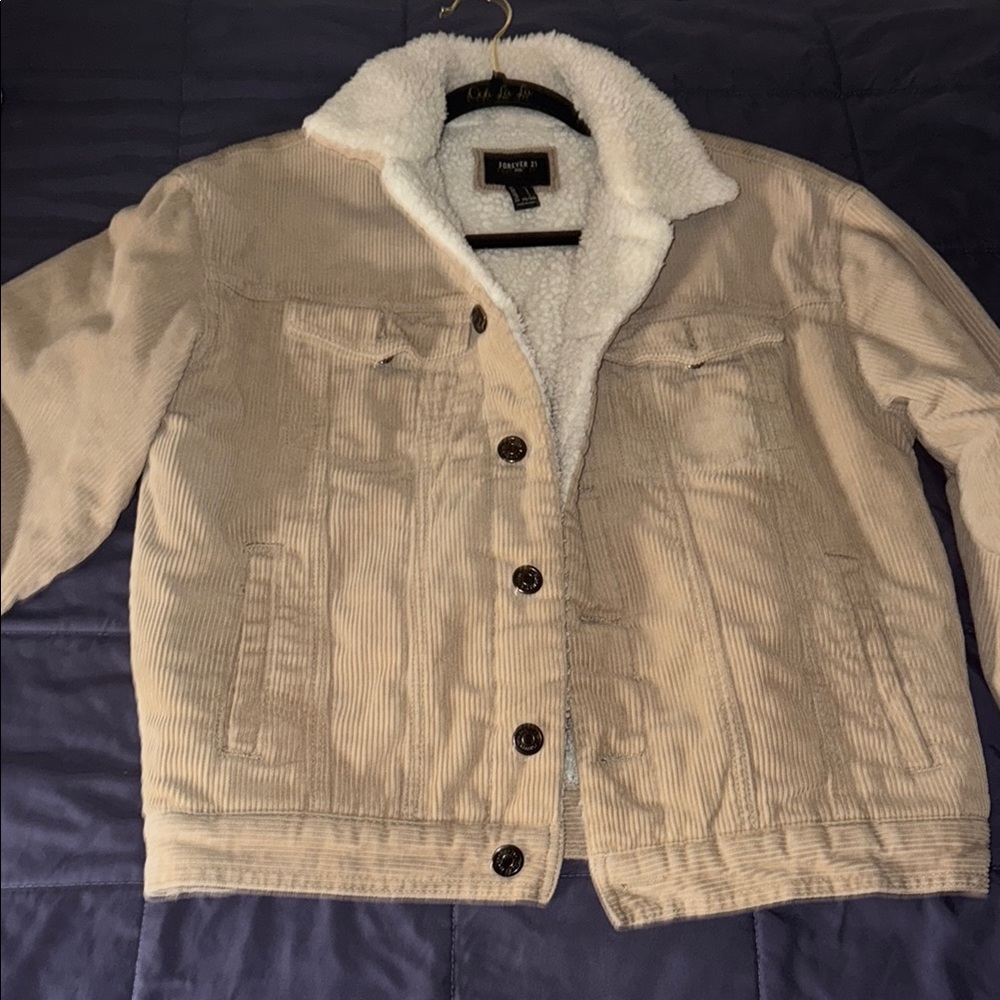 Dockers Beige Corduroy Jacket with Sherpa Lining